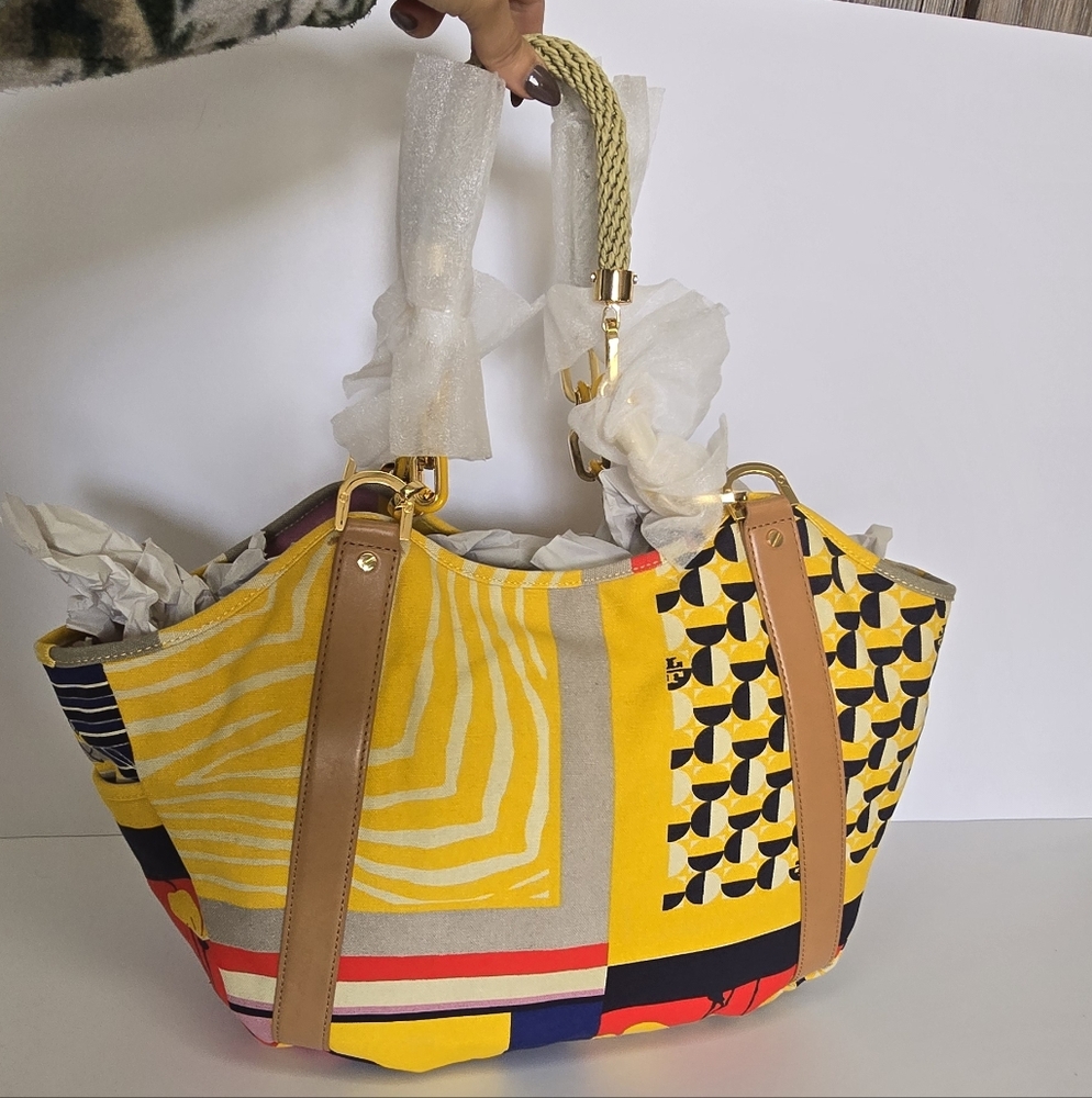 Tory Burch Multicolor Patchwork Tote - image 7